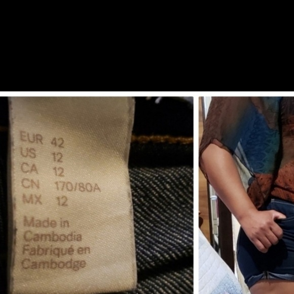 H&M   jeans shorts women' size 12 color blue two P - Picture 7 of 8